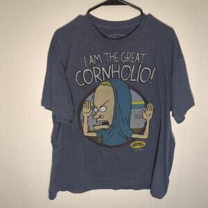 MTV Beavis and Butt-Head Cornholio Graphic T-Shirt Blue Men’s XXL Short Sleeve
